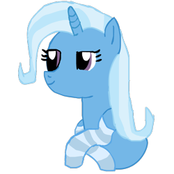 Size: 720x720 | Tagged: safe, artist:php30, derpibooru import, trixie, pony, unicorn, bust, clothes, crossed arms, lidded eyes, simple background, smiling, socks, solo, striped socks, transparent background