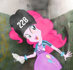 Size: 604x579 | Tagged: safe, pinkie pie, equestria girls, /mlp/, 2ch, drugs, entrance, marijuana, photo, photoshop, russian, solo, wat