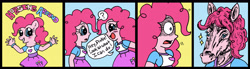 Size: 4576x1255 | Tagged: safe, artist:foxgirlkira, pinkie pie, equestria girls, too many pinkie pies, comic, hoers, parody, self ponidox