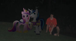Size: 1216x656 | Tagged: safe, artist:metalgriffen69, princess cadance, shining armor, human, brony, irl, irl human, night, photo, ponies in real life