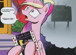 Size: 1280x935 | Tagged: safe, princess cadance, alicorn, pony, spoiler:comic, konami, meme, silent hill, silent hill 2