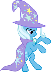 Size: 3000x4258 | Tagged: safe, artist:thejourneysend, derpibooru import, trixie, pony, unicorn, blue coat, female, horn, mare, smiling, solo, two toned mane