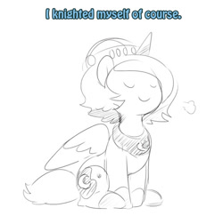 Size: 500x485 | Tagged: safe, artist:ende26, princess luna, alicorn, pony, cute, eyes closed, filly, monochrome, sketch, smiling, solo, tumblr, woona, woona knight