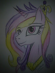 Size: 960x1280 | Tagged: safe, artist:lawrencexviii, princess cadance, alicorn, pony, female, horn, solo, traditional art