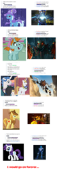 Size: 900x2693 | Tagged: safe, artist:taibu-chan, derpibooru import, braeburn, fancypants, prince blueblood, rarity, snips, trixie, pony, unicorn, bionicle, coincidence, gali, jaller, lego, makuta teridax, nokama, pohatu, voice actors