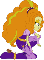 Size: 2235x3000 | Tagged: safe, artist:katequantum, adagio dazzle, equestria girls, rainbow rocks, boots, female, kneeling, shoes, simple background, solo, transparent background, vector