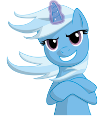 Size: 7576x8727 | Tagged: safe, artist:mysteriouskaos, derpibooru import, trixie, absurd resolution, grin, simple background, transparent background, vector, windswept mane