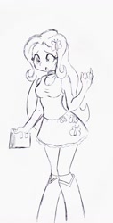 Size: 752x1485 | Tagged: safe, artist:orochivanus, fluttershy, equestria girls, monochrome, sketch, solo