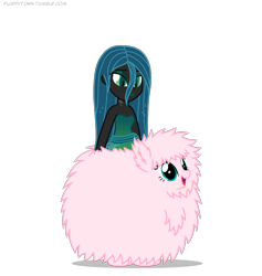 Size: 900x950 | Tagged: safe, artist:mixermike622, queen chrysalis, oc, oc:fluffle puff, changeling, changeling queen, equestria girls, happy, open mouth, riding, simple background, smiling, transparent background, vector