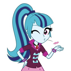 Size: 4000x4000 | Tagged: safe, artist:amante56, sonata dusk, equestria girls, rainbow rocks, absurd resolution, blowing a kiss, bronybait, commission, cute, kiss mark, lipstick, looking at you, simple background, smiling, solo, sonatabetes, transparent background, vector, wink