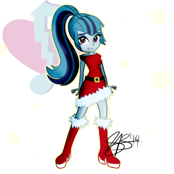 Size: 1280x1280 | Tagged: safe, artist:xxxsketchbookxxx, sonata dusk, equestria girls, christmas, clothes, female, solo, two toned hair