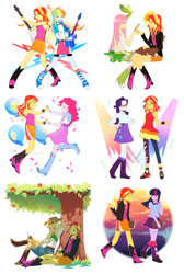 Size: 3100x4600 | Tagged: safe, artist:magneticskye, applejack, fluttershy, pinkie pie, rainbow dash, rarity, sunset shimmer, twilight sparkle, twilight sparkle (alicorn), alicorn, equestria girls, rainbow rocks, guitar, mane six