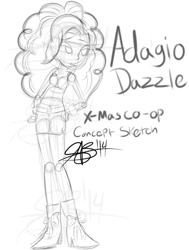 Size: 655x865 | Tagged: safe, artist:xxxsketchbookxxx, adagio dazzle, equestria girls, simple background, sketch, text