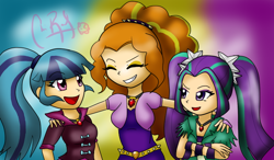 Size: 700x410 | Tagged: safe, artist:skywarriorskirby, adagio dazzle, aria blaze, sonata dusk, equestria girls, rainbow rocks, humanized, the dazzlings