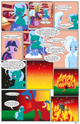 Size: 792x1224 | Tagged: safe, artist:dekomaru, derpibooru import, trixie, twilight sparkle, oc, oc:hazel lulamoon, oc:nebula, comic:the greatest gift, comic, lulamoon sonata