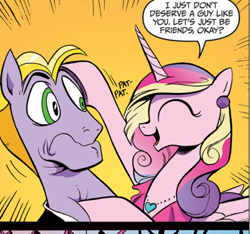 Size: 636x596 | Tagged: safe, idw, buck withers, princess cadance, alicorn, pony, spoiler:comic, spoiler:comic12, friendzone