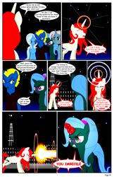 Size: 792x1224 | Tagged: safe, artist:dekomaru, derpibooru import, trixie, oc, oc:hazel lulamoon, oc:iniduoh, oc:the detective, oc:venus, comic:the greatest gift, comic, what happens in haygas