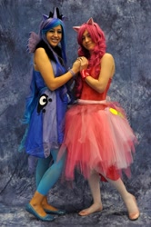 Size: 2848x4288 | Tagged: safe, artist:rose-maire517, pinkie pie, princess luna, human, cosplay, irl, irl human, photo