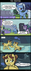 Size: 1288x2983 | Tagged: safe, artist:bredgroup, artist:sirvalter, derpibooru import, starlight glimmer, trixie, pony, unicorn, comic, dialogue, evil grin, grin, harry houdini, hoofdini, hooves together, houdini, mirror pool, raised hoof, scheming, smiling, the prestige