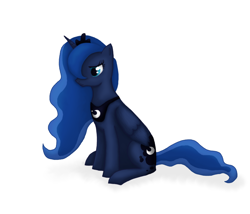 Size: 800x686 | Tagged: safe, artist:lunejaune145, princess luna, alicorn, pony, female, horn, mare, sitting, solo