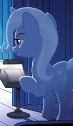 Size: 436x753 | Tagged: safe, artist:tonyfleecs, derpibooru import, idw, trixie, pony, unicorn, spoiler:comic, spoiler:comicff37, cover, cropped, plot, solo