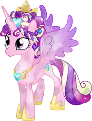 Size: 4168x5500 | Tagged: safe, artist:theshadowstone, princess cadance, alicorn, pony, absurd resolution, ceremonial headdress, crystallized, simple background, solo, transparent background, vector