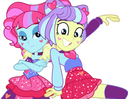 Size: 6398x4965 | Tagged: safe, artist:digimonlover101, kiwi lollipop, supernova zap, better together, equestria girls, sunset's backstage pass!, spoiler:eqg specials, absurd resolution, clothes, female, grin, k-lo, postcrush, simple background, smiling, su-z, transparent background, vector