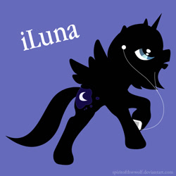 Size: 900x900 | Tagged: safe, artist:spiritofthwwolf, princess luna, alicorn, pony, female, horn, mare, simple background, solo