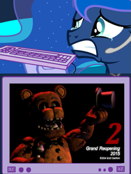 Size: 563x748 | Tagged: safe, princess luna, alicorn, pony, exploitable meme, five nights at freddy's, gamer luna, it's happening, meme, obligatory pony, sequel, this will end in tears and/or death, tv meme