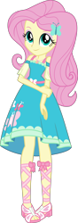 Size: 5000x14231 | Tagged: safe, artist:sugar-loop, artist:twilirity, fluttershy, better together, equestria girls, absurd resolution, clothes, dress, eqg promo pose set, female, geode of fauna, magical geodes, pose, simple background, smiling, solo, transparent background, vector