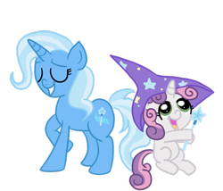 Size: 900x771 | Tagged: safe, artist:dustyranger, derpibooru import, sweetie belle, trixie, unicorn, duo, duo female, female, filly, mare, simple background, transparent background