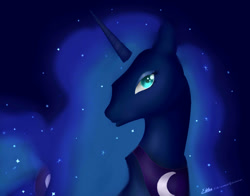 Size: 920x720 | Tagged: safe, artist:rick-wombat, princess luna, alicorn, pony, female, horn, mare, simple background, solo