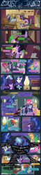 Size: 1600x6744 | Tagged: safe, artist:seventozen, applejack, fluttershy, pinkie pie, princess luna, rainbow dash, rarity, spike, twilight sparkle, oc, alicorn, dragon, earth pony, pegasus, pony, unicorn, comic:rocket to insanity, fanfic:rocket to insanity, comic, fanfic, fanfic art, heterochromia, hospital, typewriter