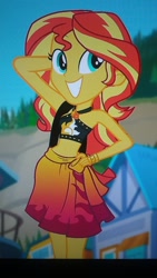 Size: 1440x2560 | Tagged: safe, screencap, sunset shimmer, better together, equestria girls, forgotten friendship, clothes, sunset selfie, swimsuit