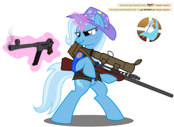 Size: 1650x1204 | Tagged: safe, artist:nikkikitty44, derpibooru import, trixie, sniper, team fortress 2