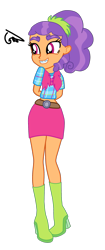 Size: 917x2175 | Tagged: safe, artist:gmaplay, plaid stripes, equestria girls, the saddle row review, boots, braces, clothes, equestria girls-ified, female, high heel boots, midriff, shoes, simple background, skirt, solo, transparent background