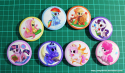 Size: 800x467 | Tagged: safe, artist:amy30535, applejack, fluttershy, pinkie pie, princess celestia, princess luna, rainbow dash, rarity, twilight sparkle, alicorn, earth pony, pegasus, pony, unicorn, badge, buttons, cewestia, cute, female, filly, filly applejack, filly fluttershy, filly pinkie pie, filly rainbow dash, filly rarity, filly twilight sparkle, mane six, photo, woona, younger