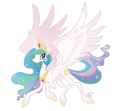 Size: 3647x3297 | Tagged: safe, artist:utahraptorz-poniez, princess celestia, alicorn, pony, female, horn, mare, multicolored mane, simple background, solo, white coat