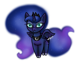 Size: 3000x2400 | Tagged: safe, artist:smilingm00n, princess luna, alicorn, pony, female, horn, mare, simple background, solo