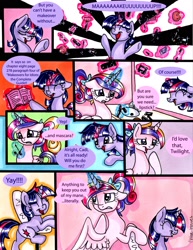 Size: 1700x2198 | Tagged: safe, artist:frostykat13, princess cadance, twilight sparkle, alicorn, pony, comic, filly, makeover, makeup