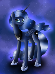 Size: 1800x2400 | Tagged: safe, artist:kanadrawsarts, princess luna, alicorn, pony, female, horn, mare, simple background, solo