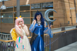 Size: 1024x683 | Tagged: safe, fluttershy, princess luna, human, cosplay, irl, irl human, photo