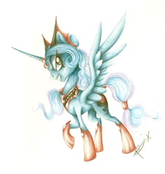 Size: 1024x1078 | Tagged: safe, artist:creeate97, princess luna, alicorn, pony, evil luna, solo, traditional art