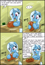 Size: 2151x3070 | Tagged: safe, artist:ciriliko, derpibooru import, trixie, comic, creeper, high res, meme, trollface, zas