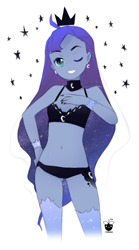 Size: 500x898 | Tagged: safe, artist:framboosi, princess luna, human, clothes, humanized, nail polish, panties, pony coloring, solo, underwear