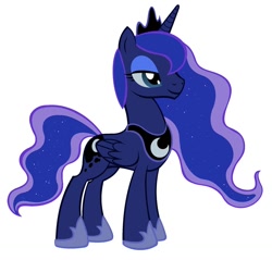 Size: 960x917 | Tagged: safe, artist:pink rose, princess luna, alicorn, pony, female, horn, mare, simple background, solo