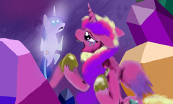 Size: 1500x900 | Tagged: safe, artist:naivintage, princess cadance, shining armor, alicorn, pony, unicorn, a canterlot wedding, crystal, pointy ponies