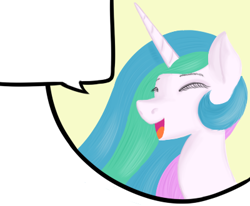 Size: 400x330 | Tagged: safe, princess celestia, alicorn, pony, bust, exploitable, female, horn, mare, multicolored mane, solo, white coat