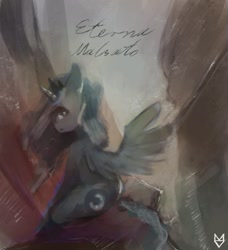 Size: 854x935 | Tagged: safe, artist:foxinshadow, princess luna, alicorn, pony, esperanto, sitting, solo, speedpaint