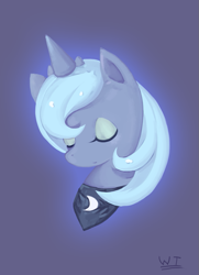 Size: 639x883 | Tagged: safe, artist:wtcolor, princess luna, alicorn, pony, eyes closed, s1 luna, solo